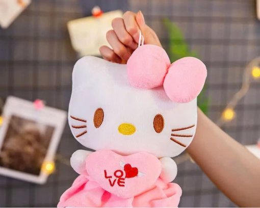 Gấu bông Hello Kitty ôm trái tim mặc váy hồng - Image 2