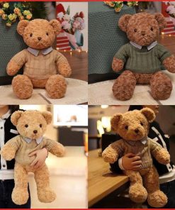 Teddy áo len cổ sơ mi
