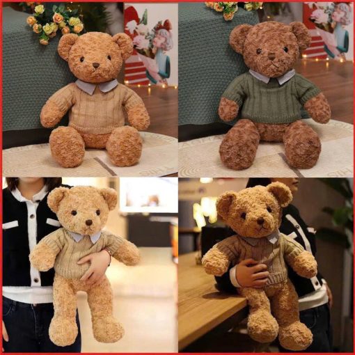 Teddy áo len cổ sơ mi